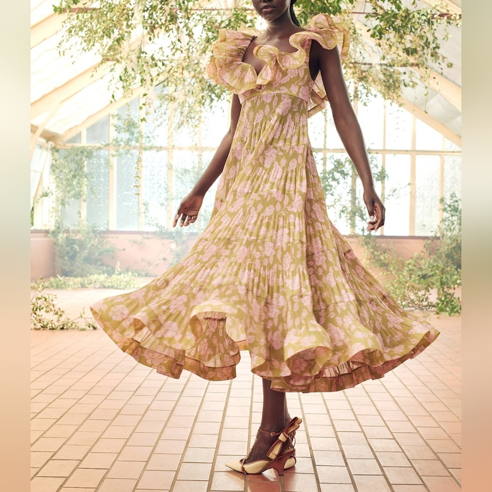 Like new Zimmermann lovestruck pleated gown size AU 0